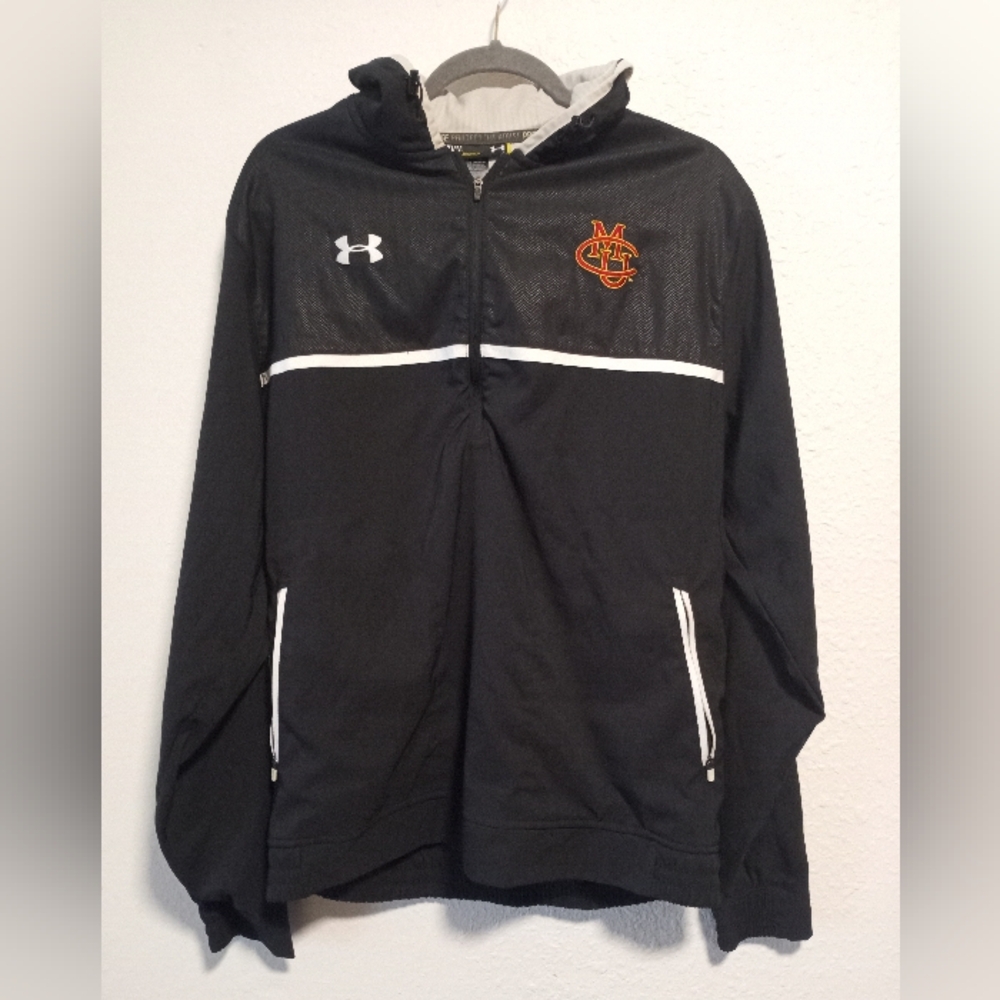 Under Armour Men’s Black Half-Zip Hooded Jacket with Colorado Mesa Logo
